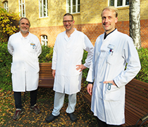 Oberarzt Dr. med. Henning Busk, Universitätsklinik für Herz-und Thoraxchirurgie, Oberarzt Andreas Mitrasch, Universitätsklinik für Kardiologie und Angiologie und Dr. med. Max Theodor Wacker, Universitätsklinik für Herz- und Thoraxchirurgie